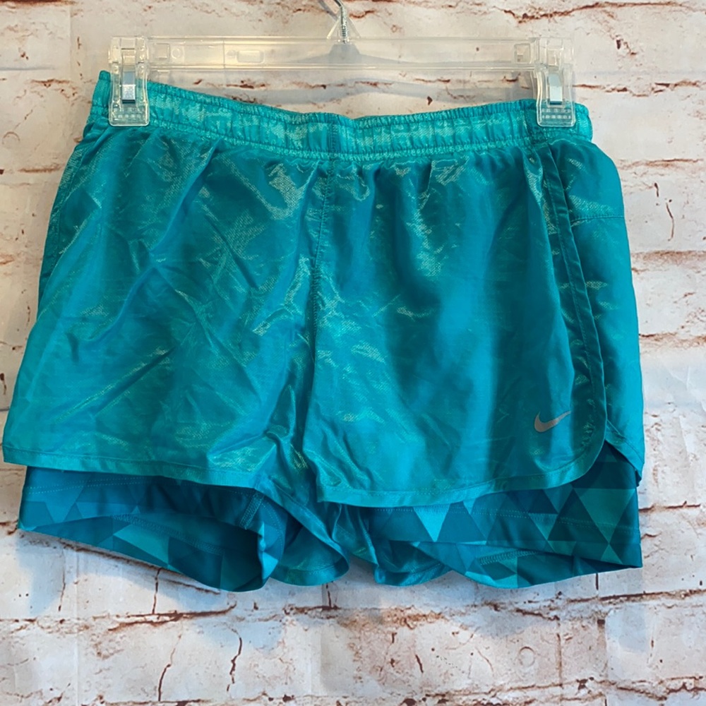 Nike Dri Fit 2 in 1 transparent running short aqua